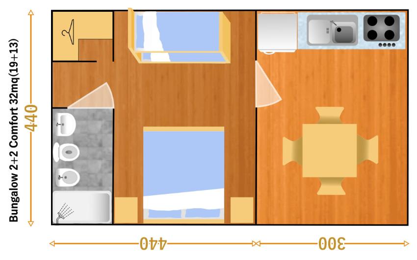 Villaggio Camping Calapineta Siniscola -  Village Bungalow Legno 2+2 Comfort 11